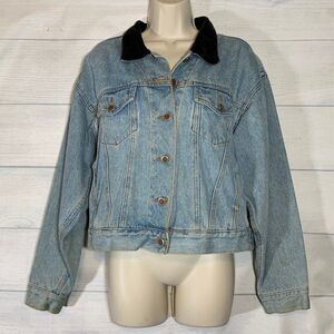 Bill Blass Women’s Blue Jean Jacket w/ Velvet Collar – Size M